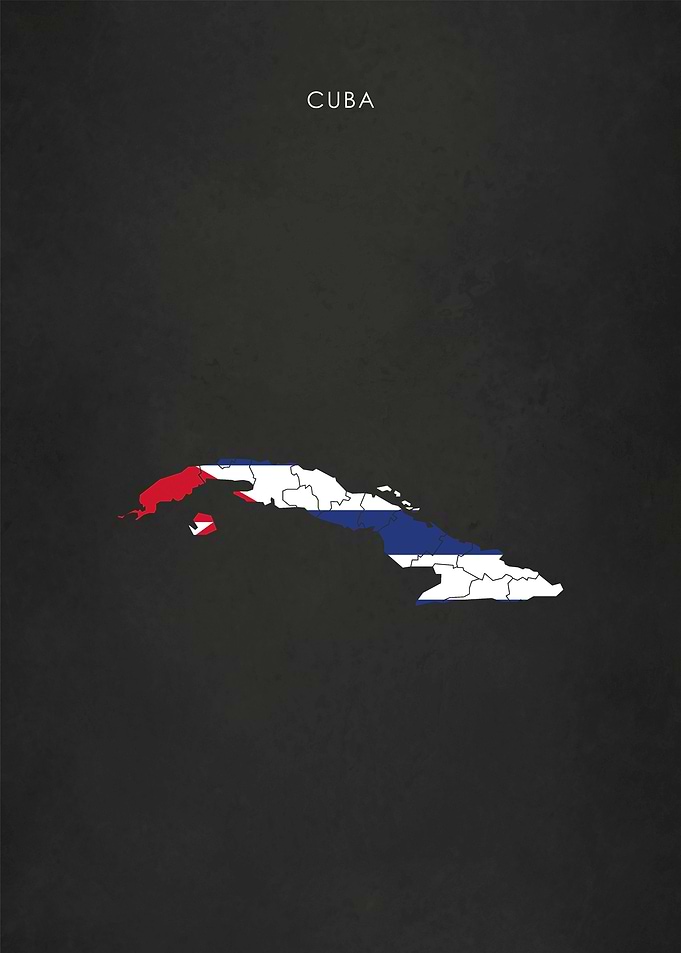 Cuba Flag Map