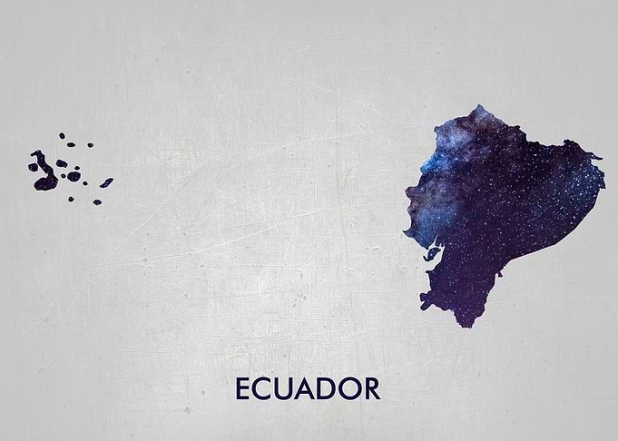 ECUADOR Metallic Map
