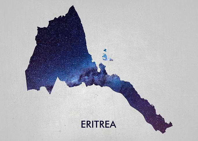 ERITREA Metallic Map