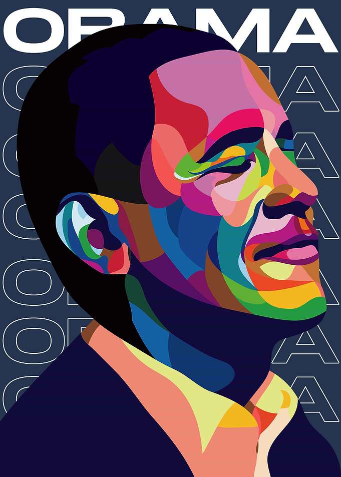 OBAMA IN COLORFUL POPART