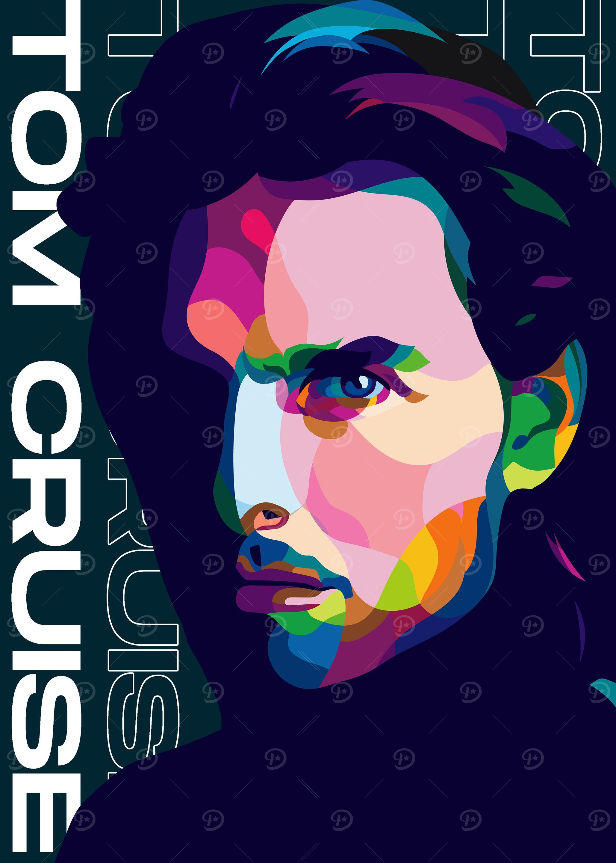 TOM CRUISE COLORFUL POPART