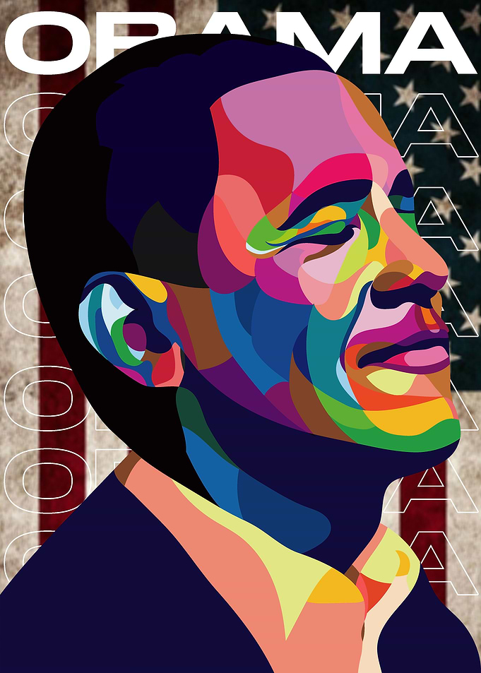 OBAMA IN COLORFUL POPART 2