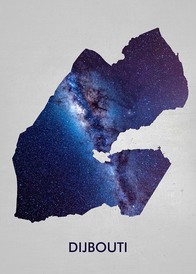 DIJBOUTI Metallic Map