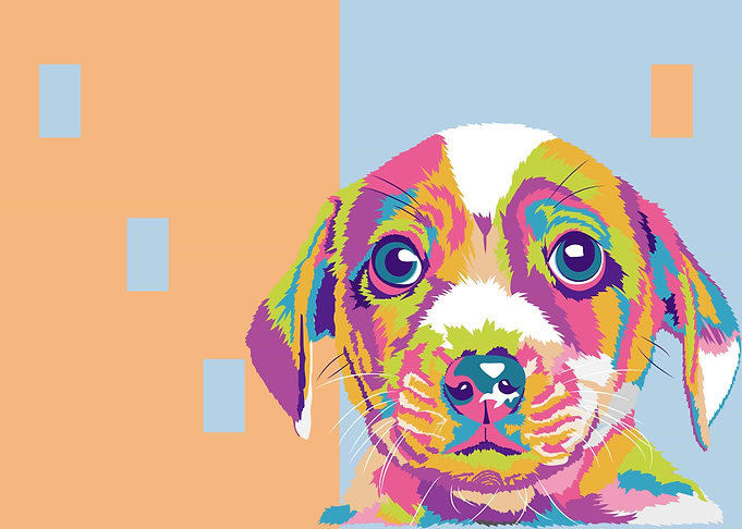 Dog in pop art