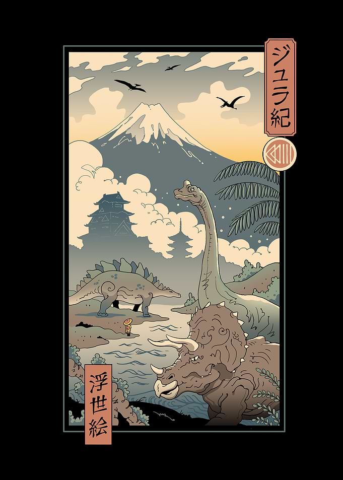 Jurassic Ukiyo e 1
