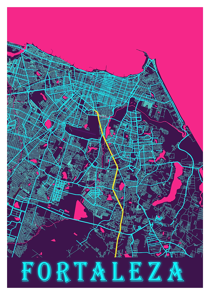 Fortaleza Neon City Map