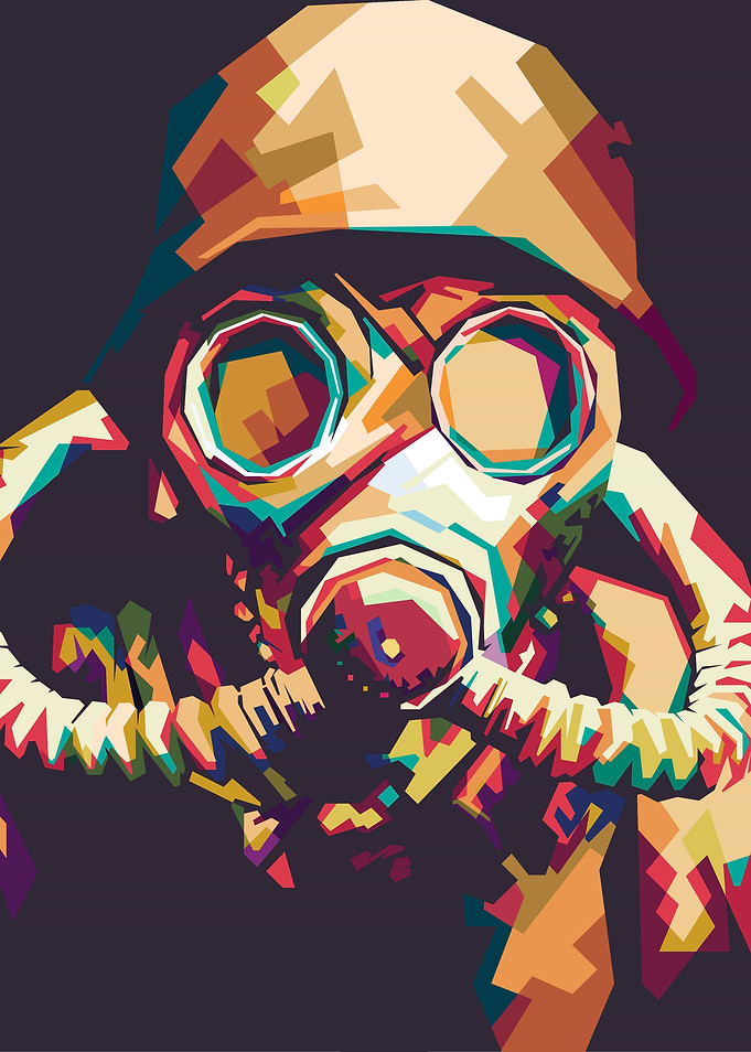 pop art of mask nuclear