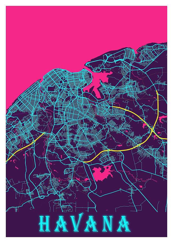 Havana Neon City Map