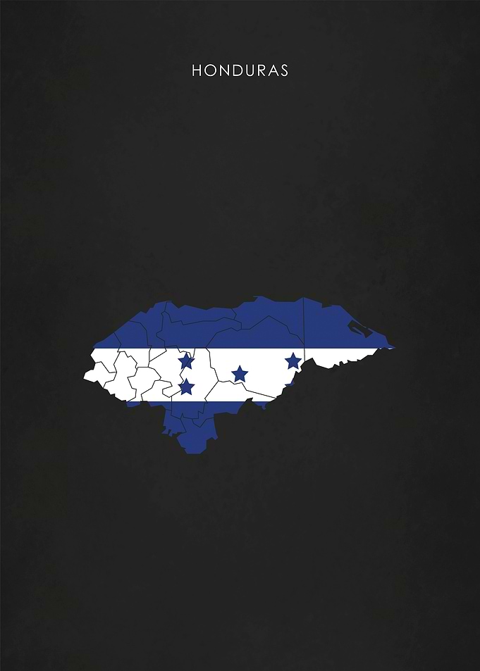 Honduras Flag Map