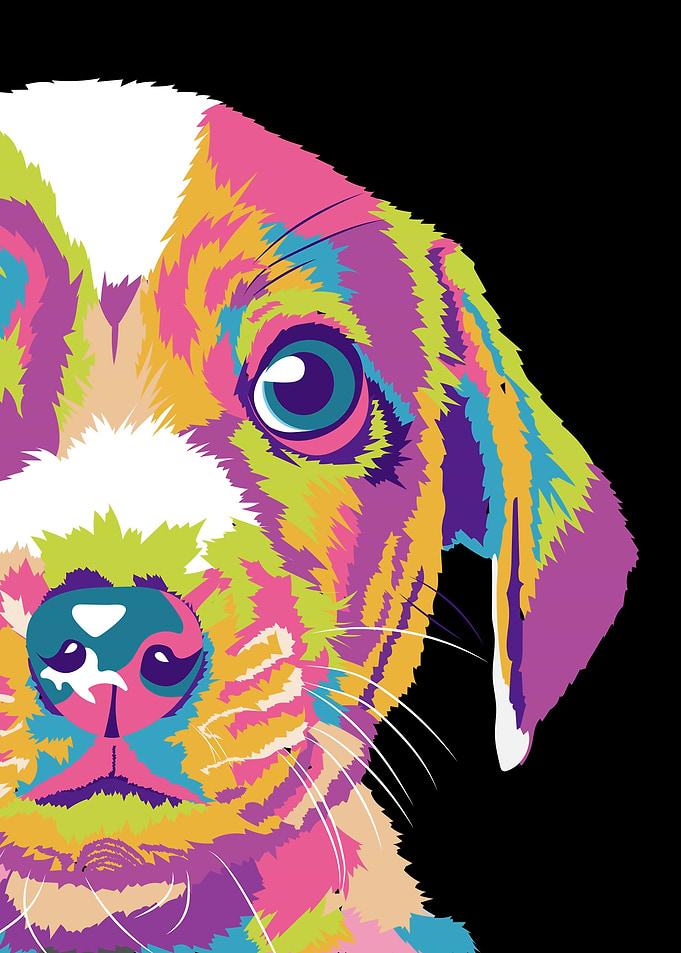 Dog in pop art