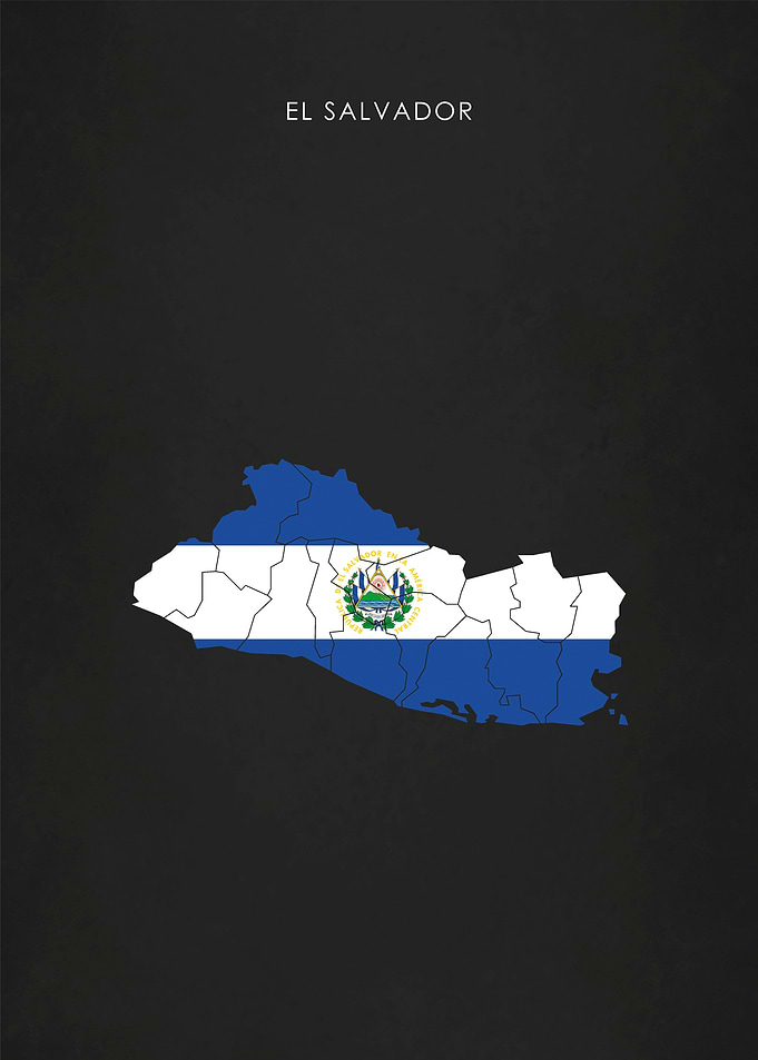 El Salvador Flag Map