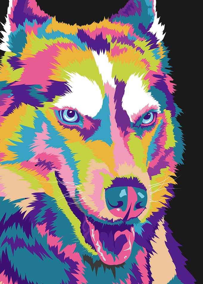 Siberian Huskies pop art