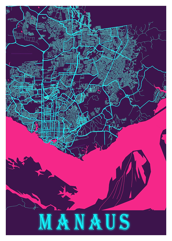 Manaus Neon City Map