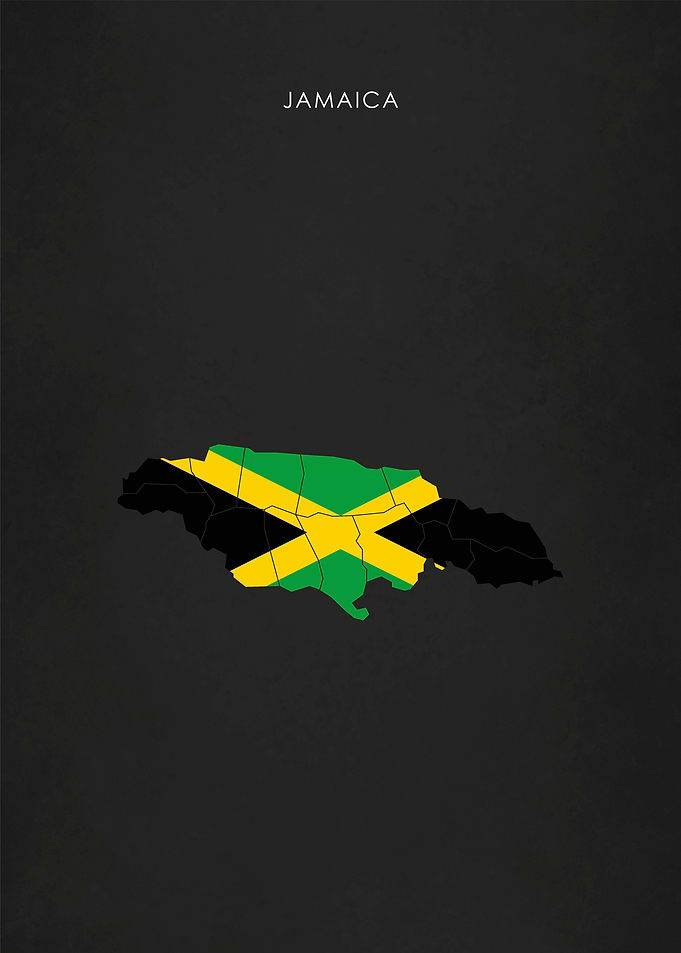 Jamaica Flag Map