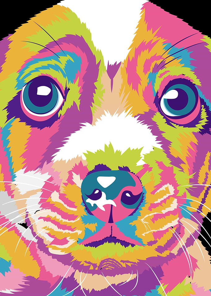 Dog in pop arts