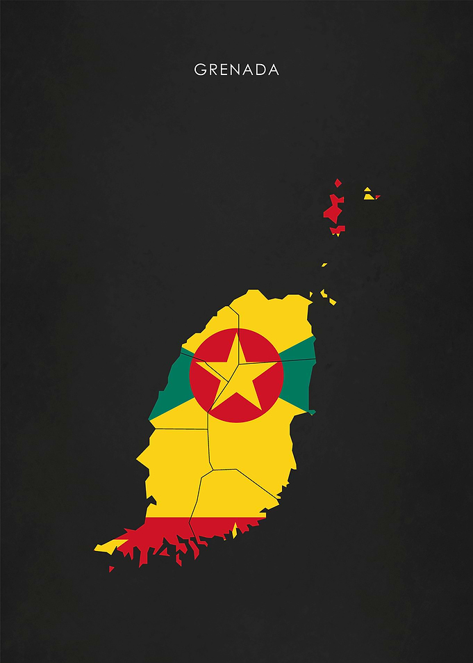 Grenada Flag Map