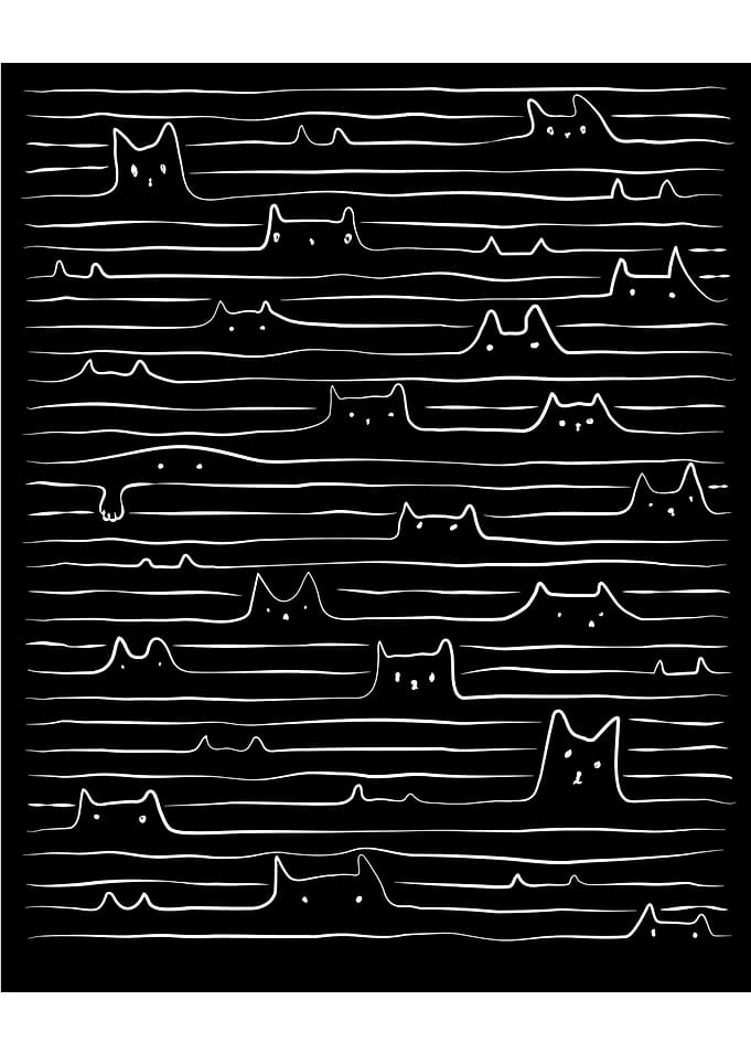 Doodle Lined Cats