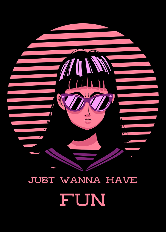 Cool Anime Fun Girl 80s
