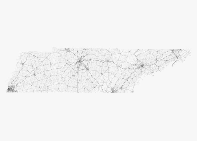 Roads of Tennessee Map