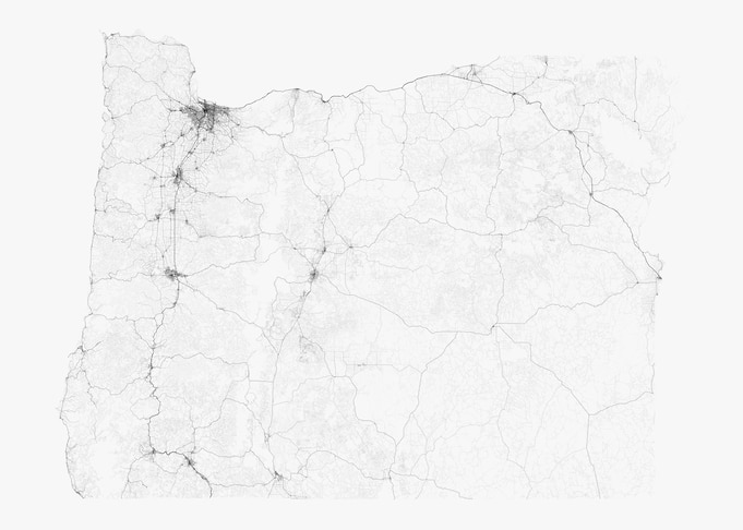 Roads of Oregon Map