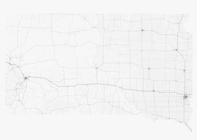 Roads of South Dakota Map