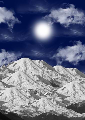 snowy mountains