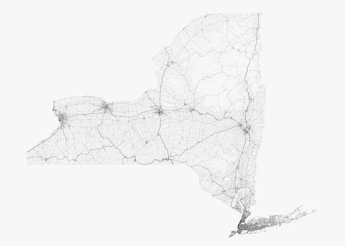 Roads of New York Map