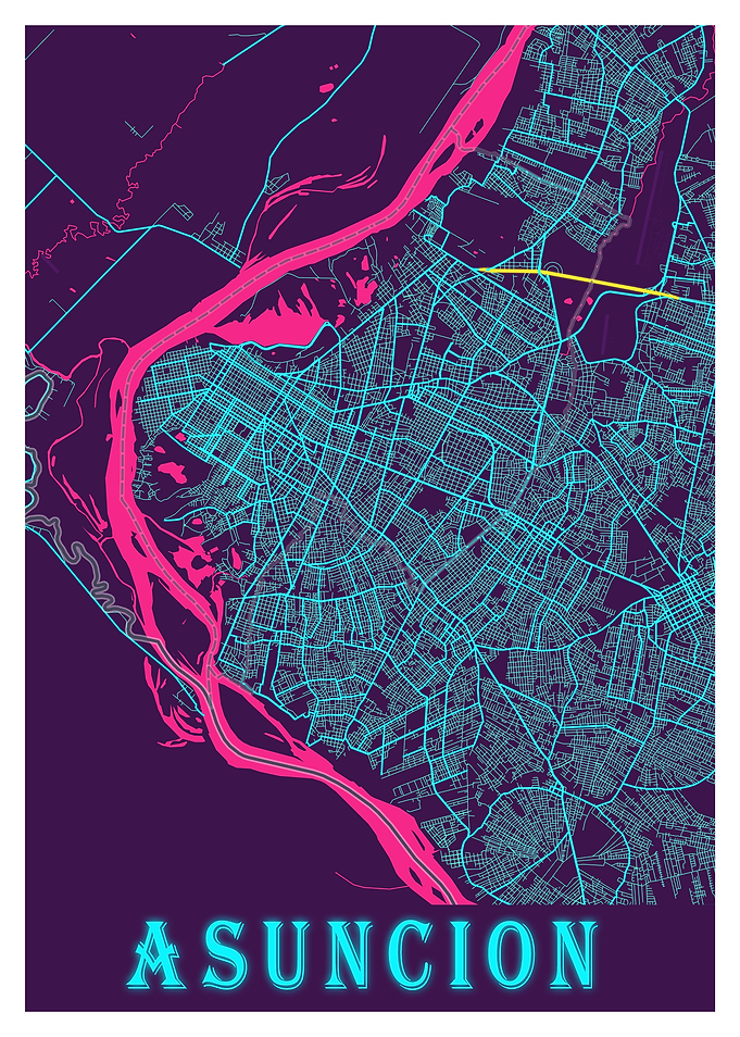 Asuncion Neon City Map