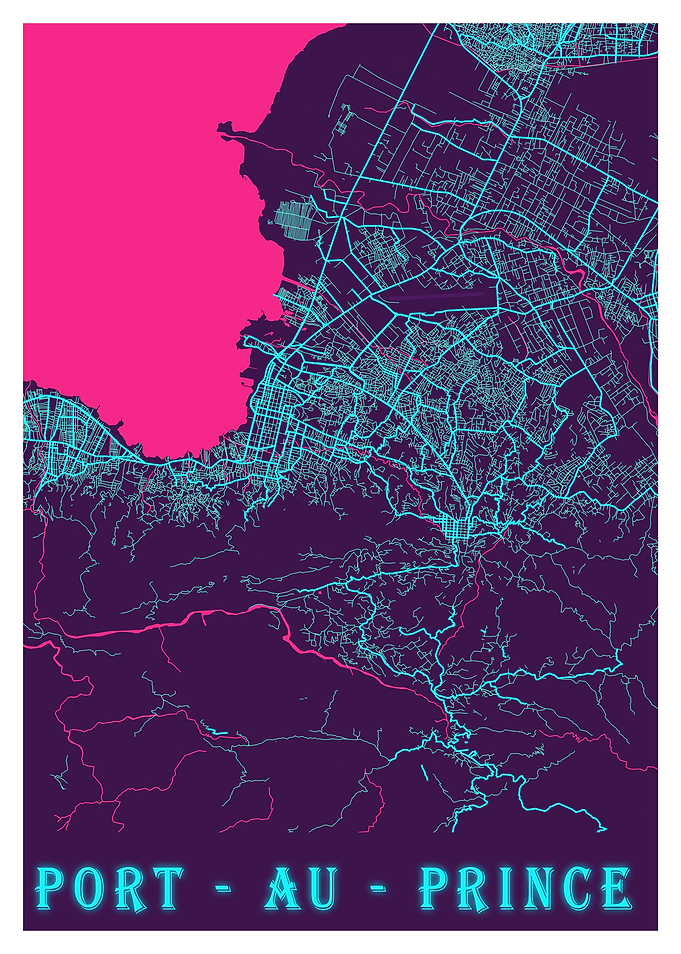 Port Au Prince Neon Map
