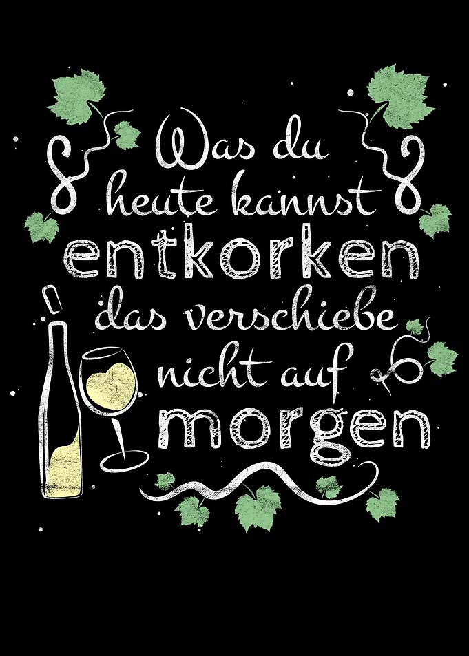 Lustiger Wein Spruch