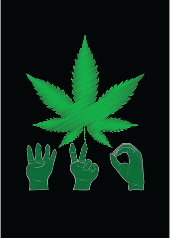 420 hands Tshirt Weed