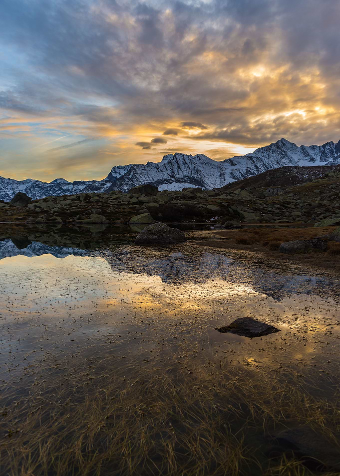 Sunset reflection on lake