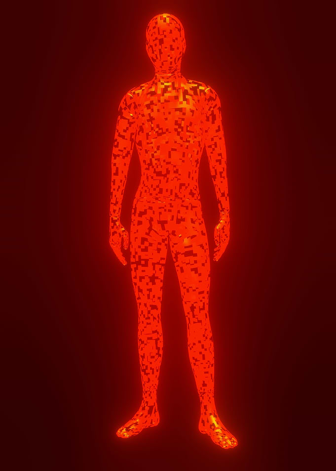 Red Pixelly Character