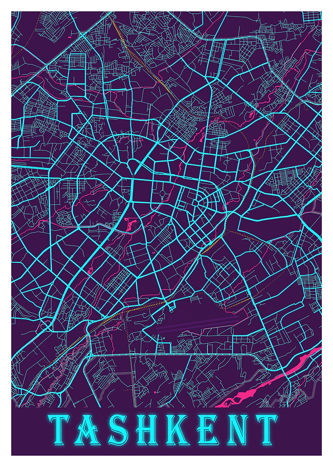 Tashkent Neon City Map