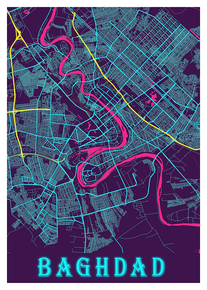Baghdad Neon City Map