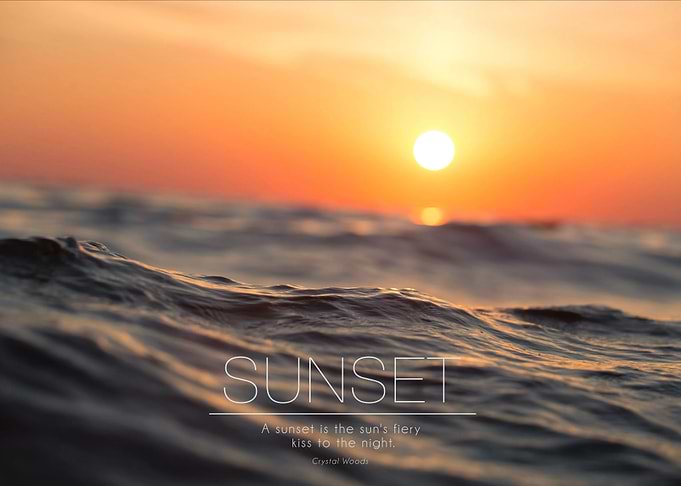 Sunset on the sea water