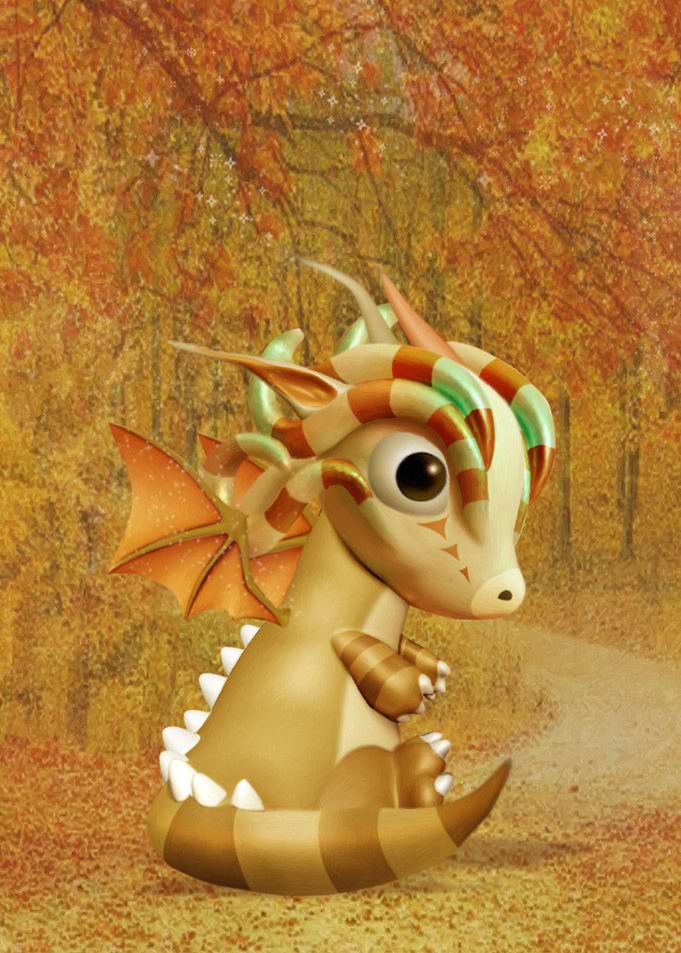 The cute yellow dragon