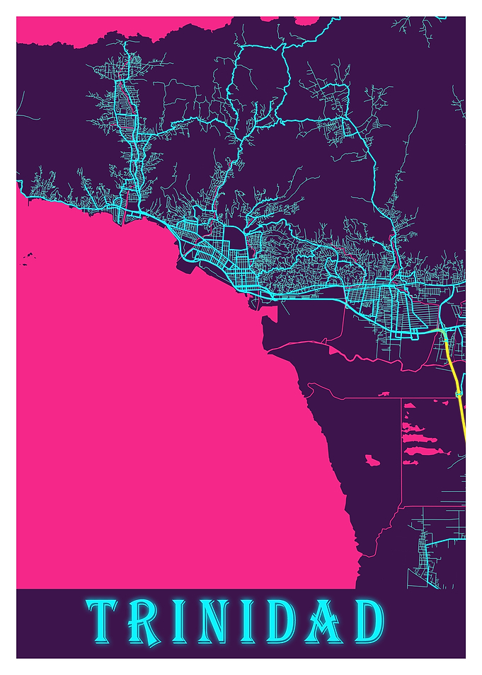 Trinidad Neon City Map