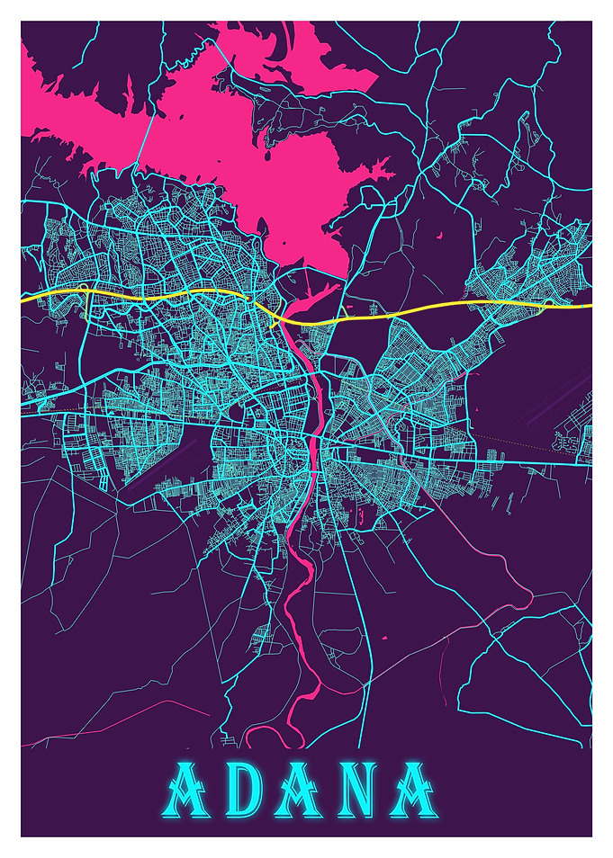 Adana Neon City Map
