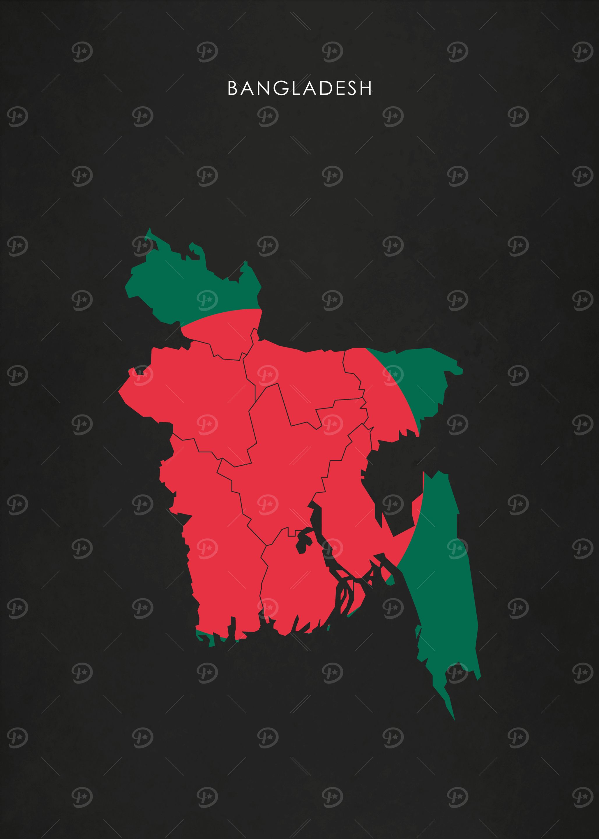 Bangladesh Flag Map