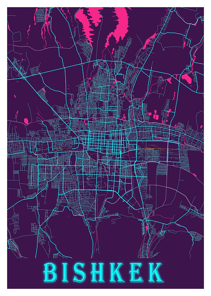 Bishkek Neon City Map