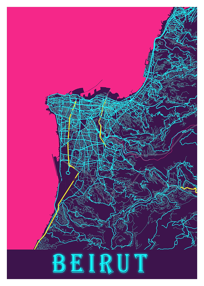 Beirut Neon City Map