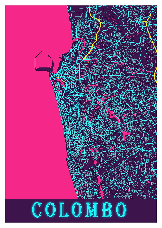 Colombo Neon City Map