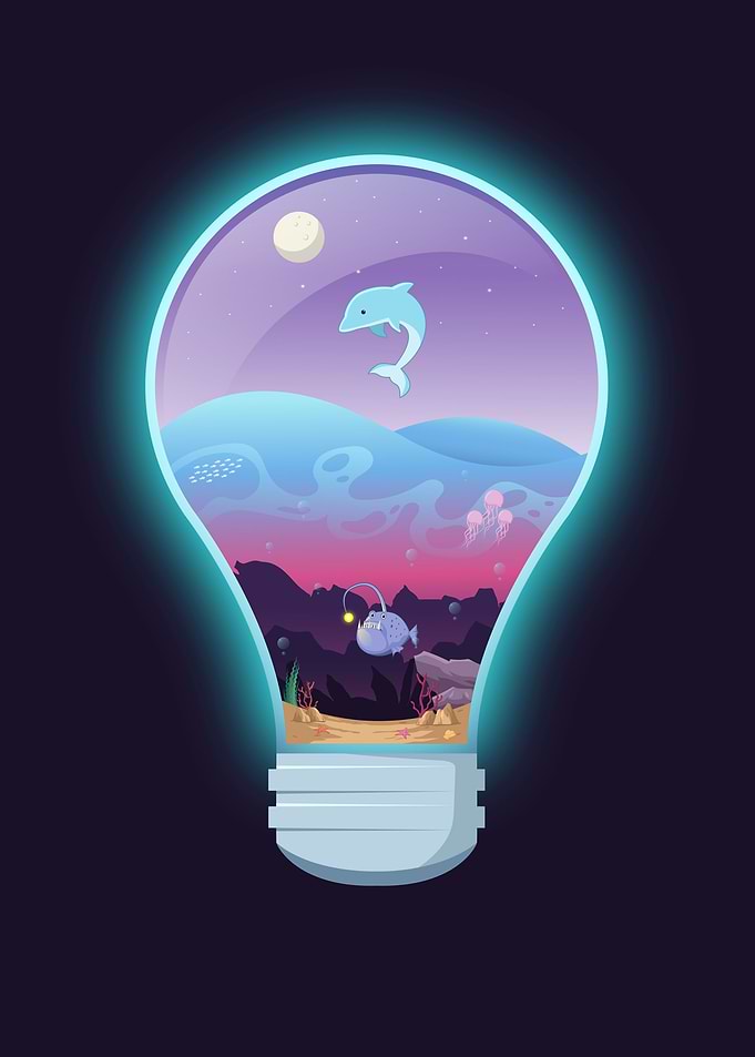 sea lamp glass