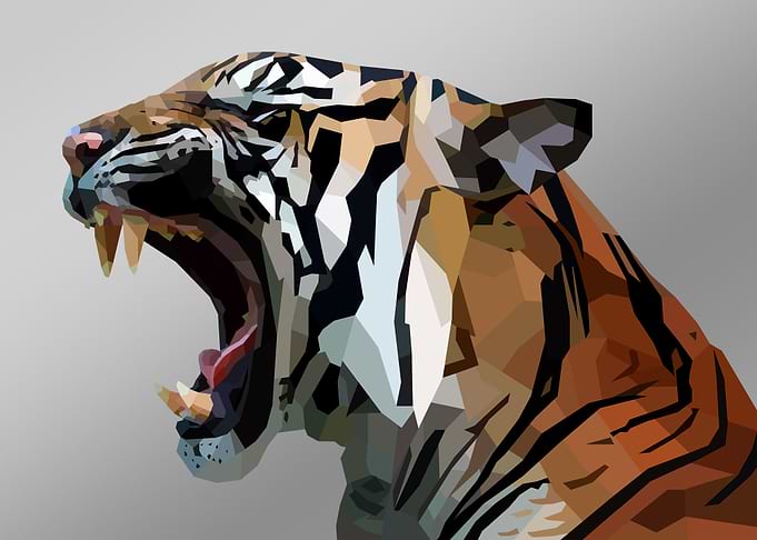 Low poly tiger light large