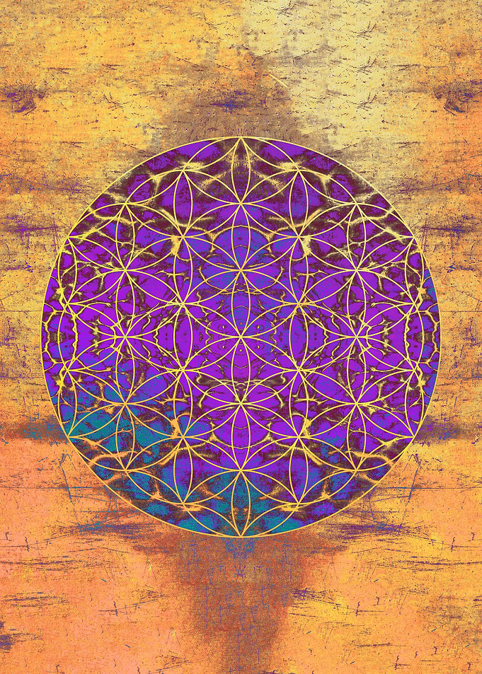 flower of life purple gold