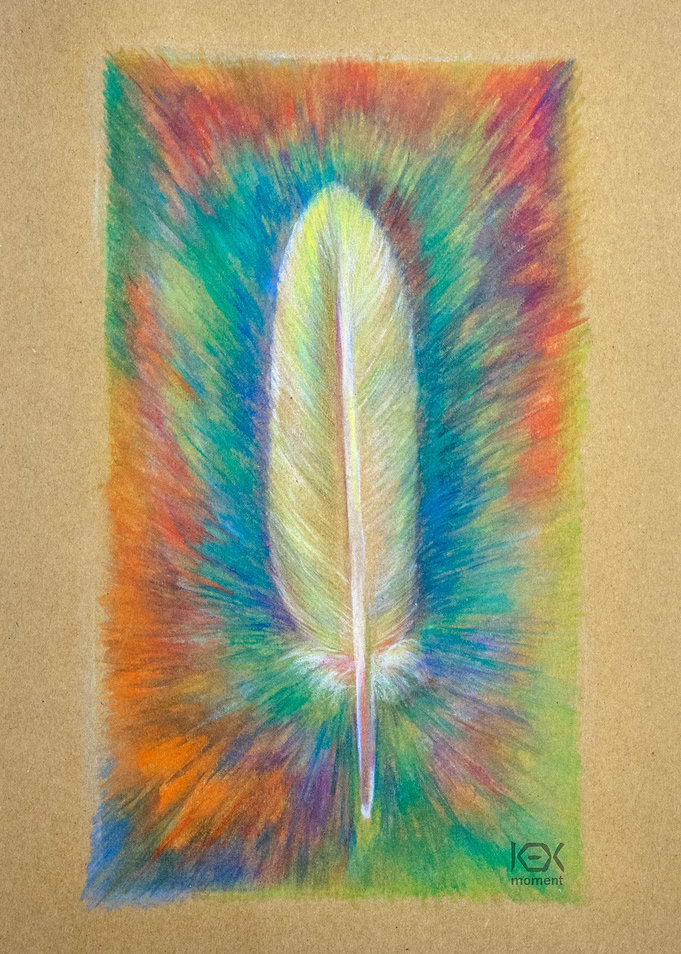 aquarelle feather handdraw