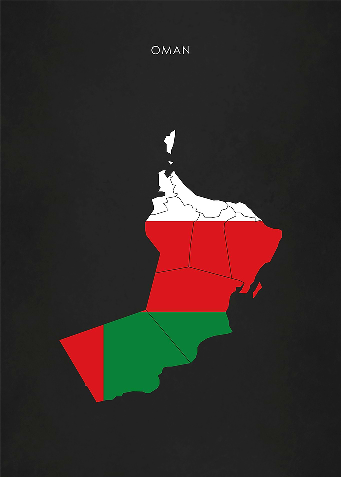 Oman Flag Map Poster