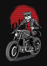 Cat rider motorbike art