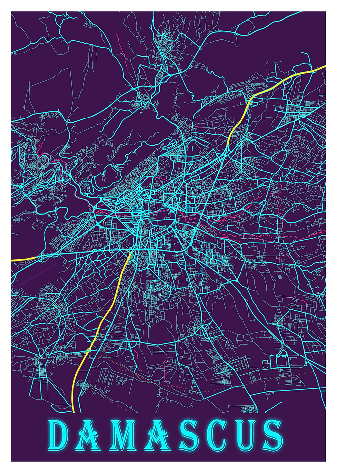 Damascus Neon City Map